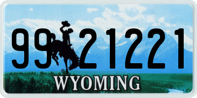 WY license plate 9921221