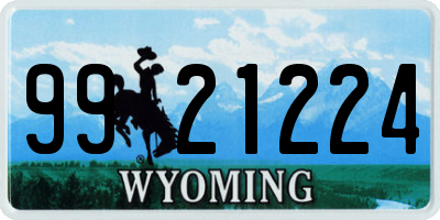 WY license plate 9921224