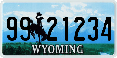 WY license plate 9921234