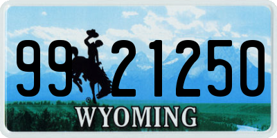 WY license plate 9921250