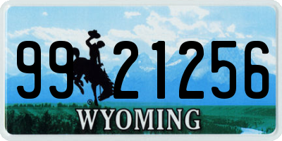 WY license plate 9921256