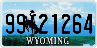 WY license plate 9921264