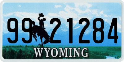 WY license plate 9921284