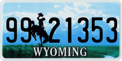 WY license plate 9921353