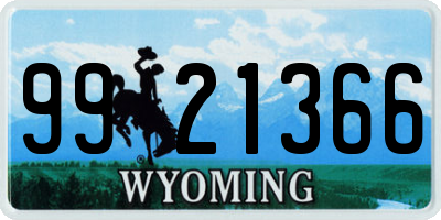WY license plate 9921366
