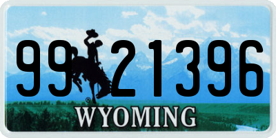 WY license plate 9921396