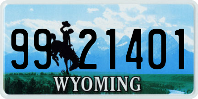 WY license plate 9921401