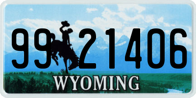 WY license plate 9921406