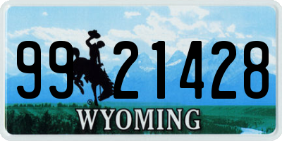 WY license plate 9921428