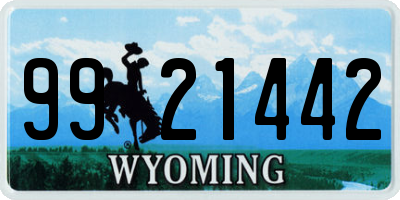 WY license plate 9921442