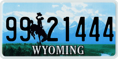 WY license plate 9921444