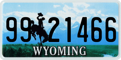 WY license plate 9921466