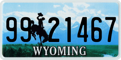 WY license plate 9921467