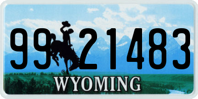 WY license plate 9921483