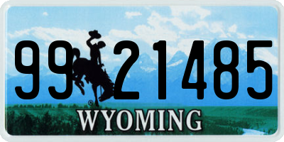 WY license plate 9921485