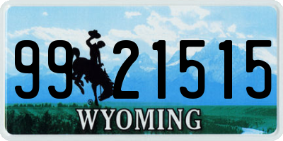 WY license plate 9921515