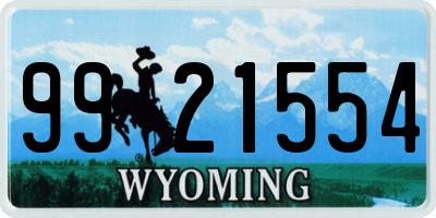 WY license plate 9921554