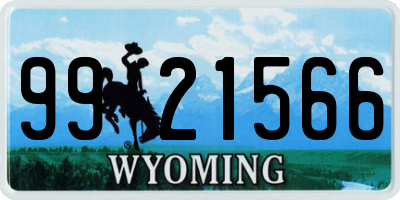 WY license plate 9921566
