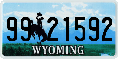 WY license plate 9921592