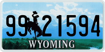 WY license plate 9921594
