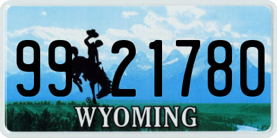 WY license plate 9921780