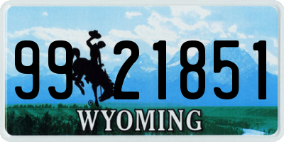 WY license plate 9921851
