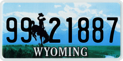 WY license plate 9921887