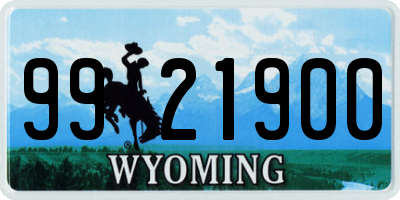 WY license plate 9921900