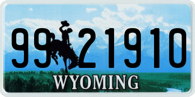 WY license plate 9921910