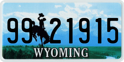 WY license plate 9921915