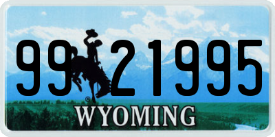 WY license plate 9921995
