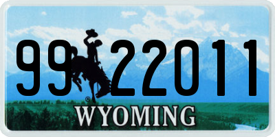 WY license plate 9922011