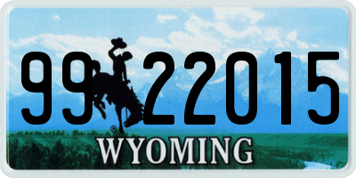 WY license plate 9922015