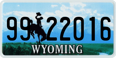 WY license plate 9922016