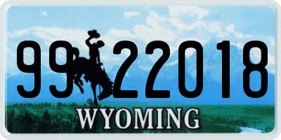 WY license plate 9922018