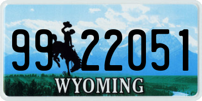 WY license plate 9922051