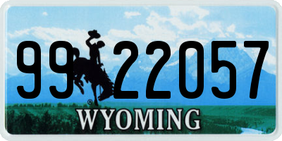 WY license plate 9922057