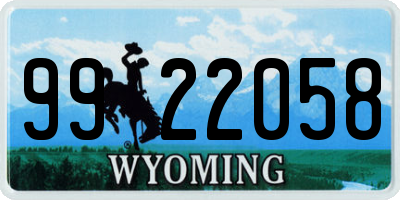 WY license plate 9922058