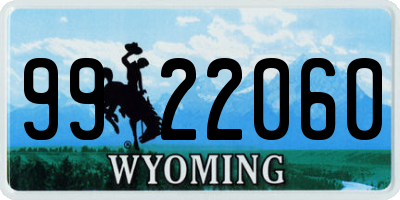 WY license plate 9922060
