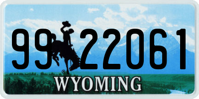 WY license plate 9922061