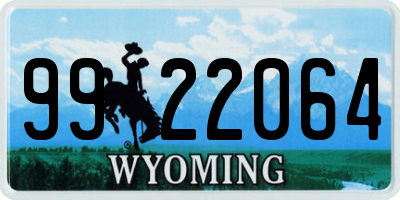 WY license plate 9922064