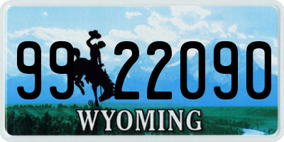 WY license plate 9922090