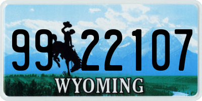 WY license plate 9922107