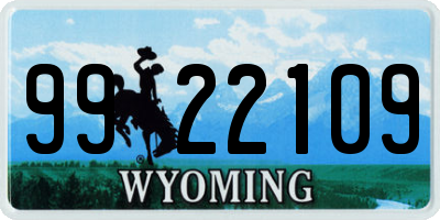 WY license plate 9922109