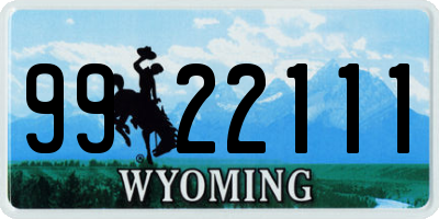 WY license plate 9922111