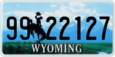 WY license plate 9922127