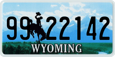 WY license plate 9922142