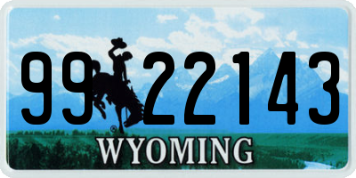 WY license plate 9922143