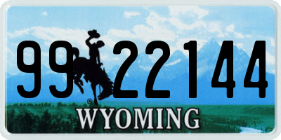 WY license plate 9922144