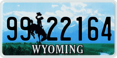 WY license plate 9922164